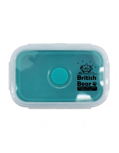 英國熊矽膠折疊保鮮盒-600ml綠(盒裝)