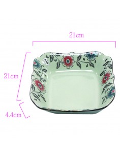 手造8.25"荷花方盤-1入