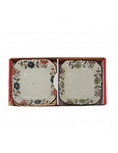 手造8.25"荷花方盤-2入 2