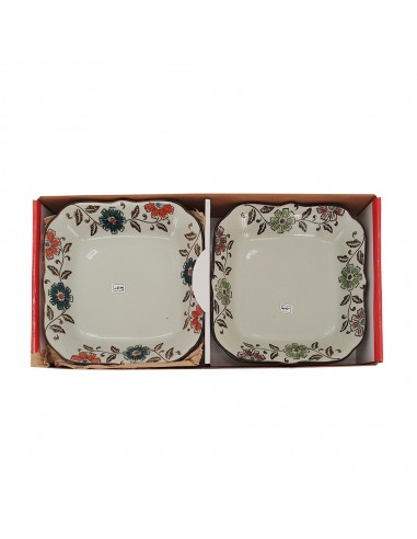 手造8.25"荷花方盤-3入