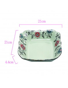 手造8.25"荷花方盤-4入