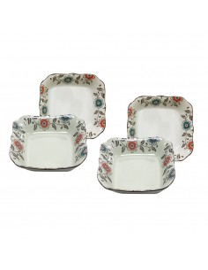 手造8.25"荷花方盤-4入 2