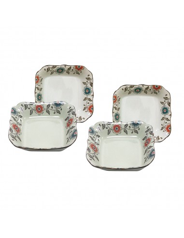 手造8.25"荷花方盤-4入