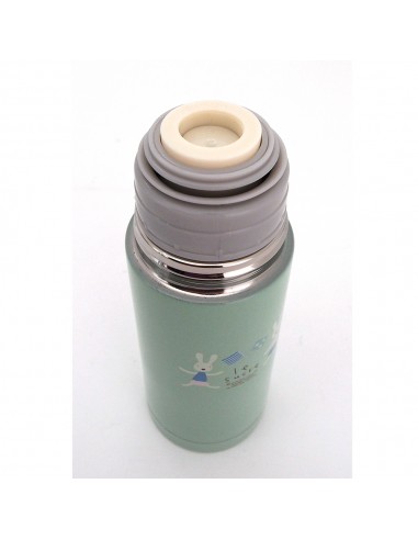 法國兔吊環隨身保溫瓶 350ML粉綠