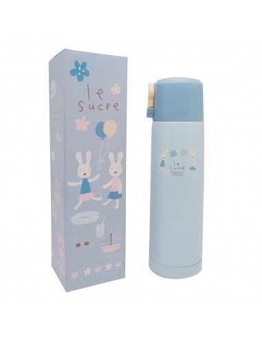 法國兔吊環隨身保溫瓶 500ML藍