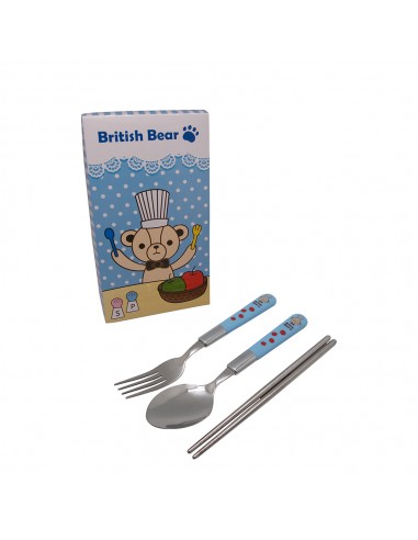 英國熊餐具三件組