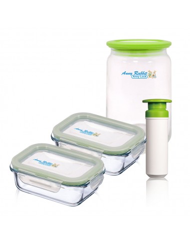 安妮兔真空玻璃保鮮組 PV7F3*2