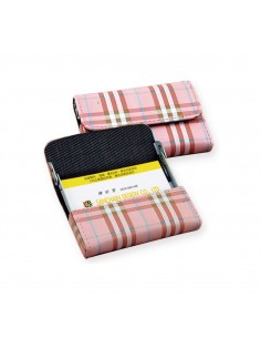 粉紅格紋名片夾