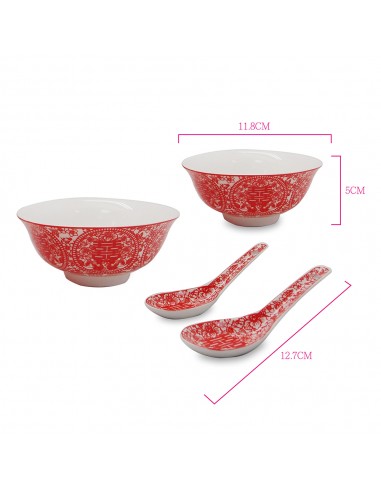 愛心雙囍二碗二匙