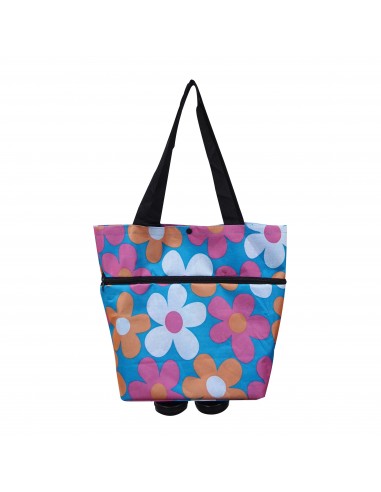 多功能折疊購物車-小花(PP袋)