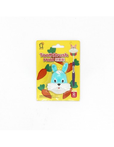 兔子牙刷架-粉藍