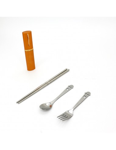 筆夾式三件餐具組 33cm-金