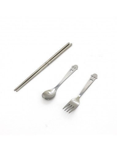 筆夾式三件餐具組 33cm-金