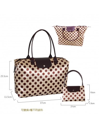 折疊旅行兩用袋-水玉款(PP袋)