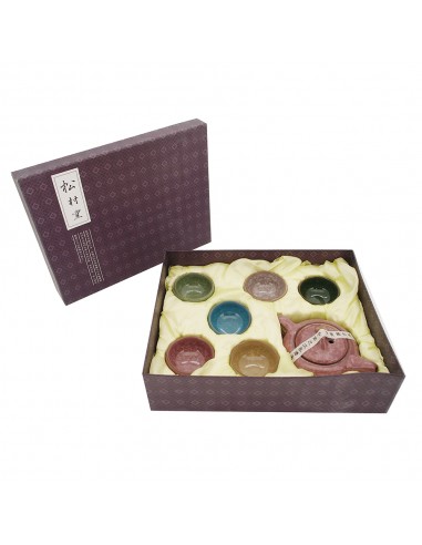 松村窯冰裂釉1壺6杯