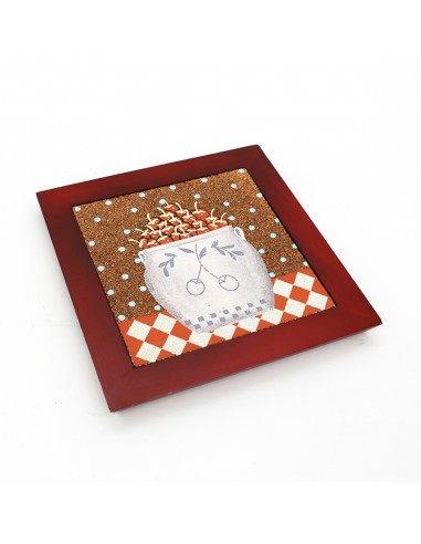 原木隔熱鍋墊-水果櫻桃