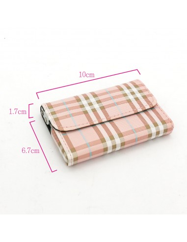 粉紅格紋名片夾