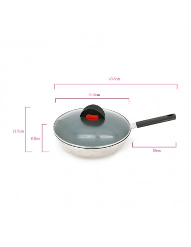 鍋霸30cm不鏽鋼複底不沾鍋(蝶之舞)