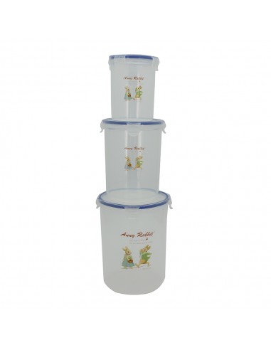 安妮兔超密封圓形3入保鮮盒-旅遊