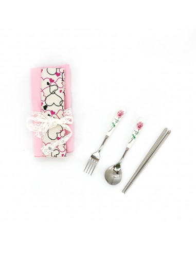 桃心餐具組4件式