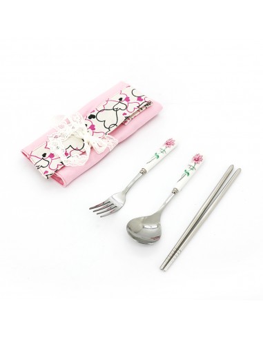 桃心餐具組4件式