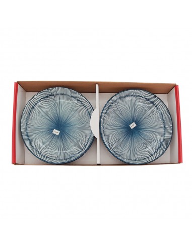 日式條紋8吋圓盤4入