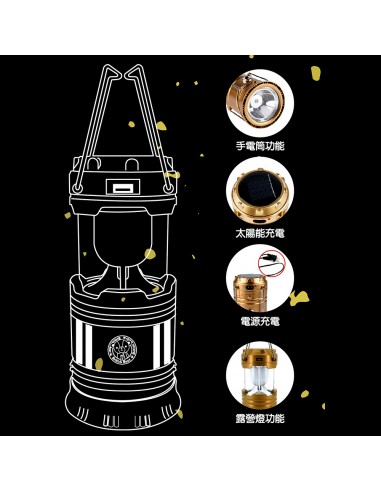 英國熊太陽能伸縮露營燈-中