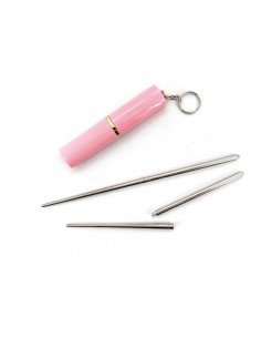 口紅造型環保筷組+鎖圈