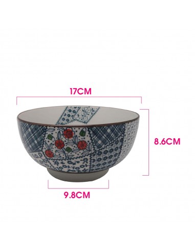 手造唐草6.75"拉麵2碗2筷(掀蓋盒)