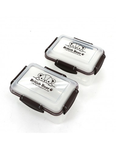 英國熊長方密扣保鮮盒 三入-盒裝