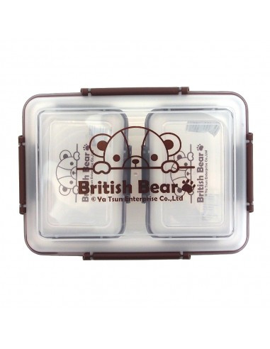 英國熊長方密扣保鮮盒 三入-盒裝