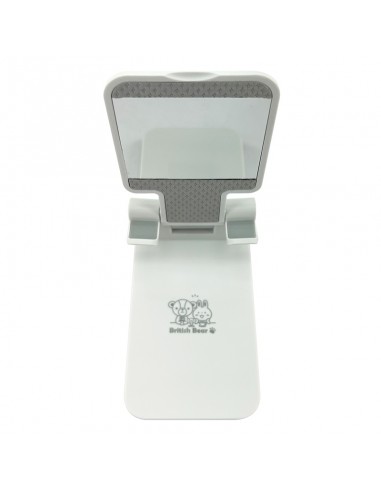 英國熊鏡面伸縮手機架-白