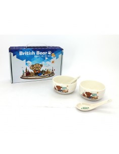 英國熊2碗2匙-城市 (盒裝)