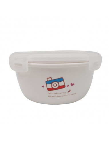 安妮兔陶瓷保鮮蓋碗650ml+花草提袋