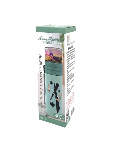 安妮兔健康反轉玻璃瓶 400ml-粉綠