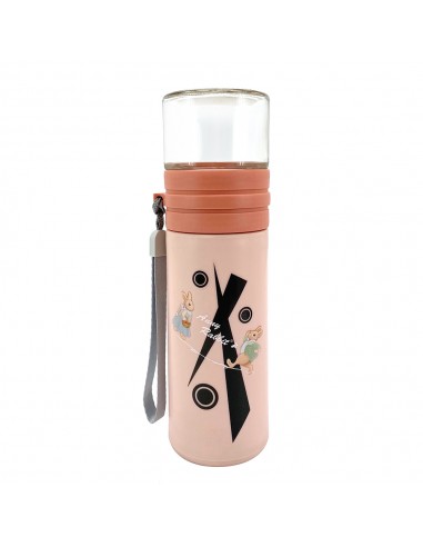 安妮兔健康反轉玻璃瓶 400ml-粉橘