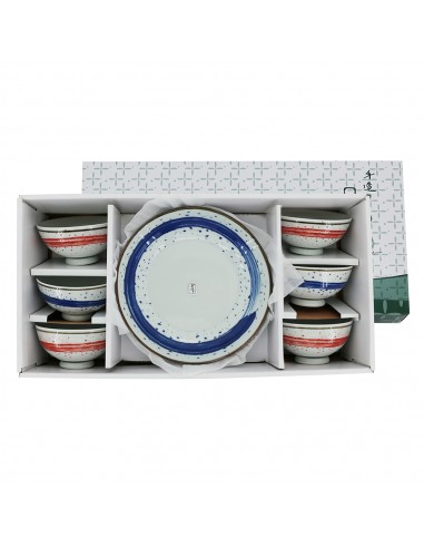 手繪雲彩6碗3盤