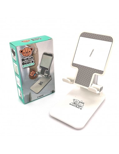 英國熊鏡面伸縮手機架-白