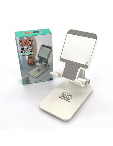 英國熊鏡面伸縮手機架-白