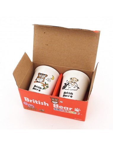 英國熊動物瓷杯2入