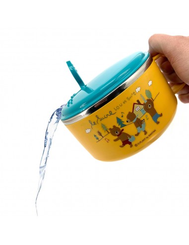 LOU露小熊雙層不鏽鋼泡麵碗1.5L