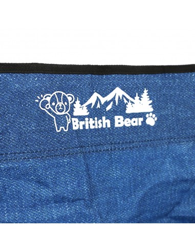 英國熊丹寧風L型摺疊椅