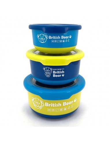 英國熊撞色馬卡龍保鮮碗-特大