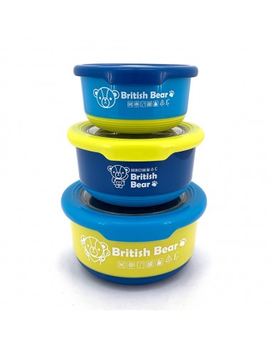 英國熊撞色馬卡龍保鮮碗-大