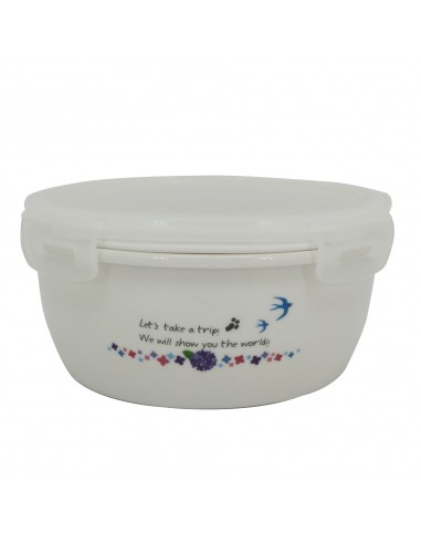 安妮兔陶瓷密扣蓋碗650ml繡球花