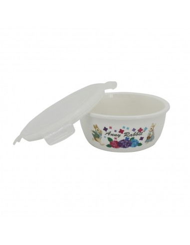 安妮兔陶瓷密扣蓋碗650ml繡球花