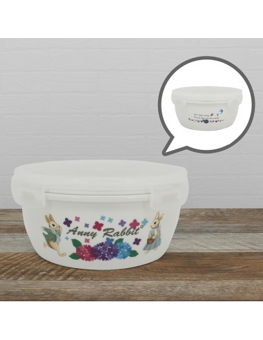 安妮兔陶瓷密扣蓋碗650ml繡球花